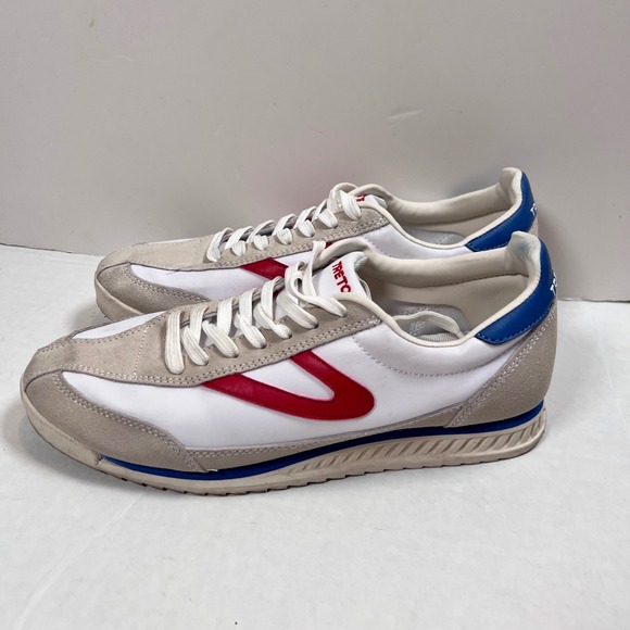 Tretorn women's shoes size 8.5 Rawlins3 Sneakers White Red Blue Leather - Picture 1 of 14